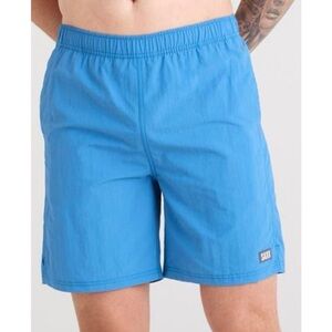 SAXX Men's Go Coastal 2N1 Volley Swim Shorts Trunks Coastal Blue Medium NEW